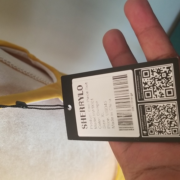 Sherrylo 1pc. Mustard Deep V Swimsuit NWT Sz. XL - Picture 10 of 13